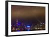 Asia, China, Hong Kong, Night Laser Show on Hong Kong Waterfront-Terry Eggers-Framed Photographic Print