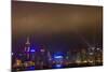 Asia, China, Hong Kong, Night Laser Show on Hong Kong Waterfront-Terry Eggers-Mounted Photographic Print