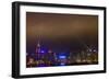 Asia, China, Hong Kong, Night Laser Show on Hong Kong Waterfront-Terry Eggers-Framed Photographic Print