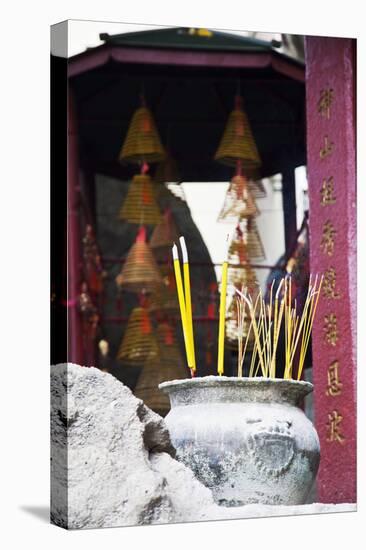 Asia, China, Macau, A-Ma Temple in Macau with Incense Burning-Terry Eggers-Stretched Canvas