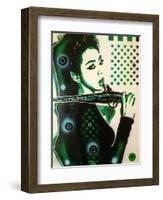 Asia Green-Abstract Graffiti-Framed Giclee Print