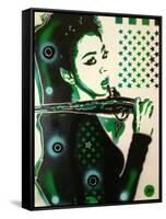 Asia Green-Abstract Graffiti-Framed Stretched Canvas