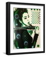 Asia Green-Abstract Graffiti-Framed Giclee Print