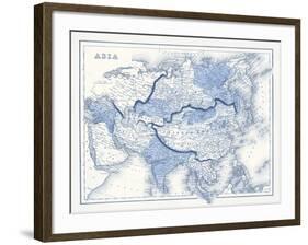 Asia in Shades of Blue-Vision Studio-Framed Art Print