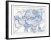 Asia in Shades of Blue-Vision Studio-Framed Art Print