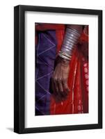 Asia, India, Bikaner. Clothing and silver bracelet detail.-Judith Haden-Framed Photographic Print