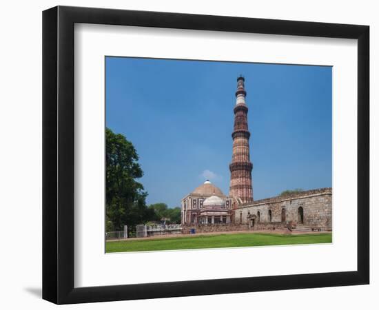 Asia. India, The Qtub Minar of the Alai-Darwaza complex in New Delhi.-Ralph H^ Bendjebar-Framed Photographic Print