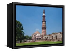 Asia. India, The Qtub Minar of the Alai-Darwaza complex in New Delhi.-Ralph H^ Bendjebar-Framed Stretched Canvas