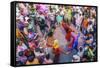 Asia, India, Uttar Pradesh, Nandgaon, Dancing During Holi Festival-ClickAlps-Framed Stretched Canvas