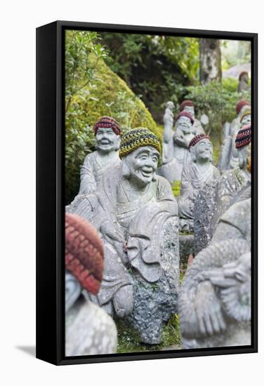 Asia, Japan, Honshu, Hiroshima Prefecture, Miyajima Island, Statues in Daisho in Temple-Christian Kober-Framed Stretched Canvas