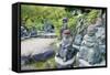 Asia, Japan, Honshu, Hiroshima Prefecture, Miyajima Island, Statues in Daisho in Temple-Christian Kober-Framed Stretched Canvas