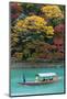 Asia, Japan, Honshu, Kyoto, Arashiyama, Autumn Colours on Kiyotaki River-Christian Kober-Mounted Photographic Print