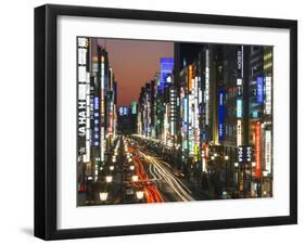 Asia, Japan, Honshu, Tokyo, Ginza, View Along Chuo-dori, a Fashionable Shopping Street in Tokyo-Gavin Hellier-Framed Photographic Print