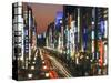 Asia, Japan, Honshu, Tokyo, Ginza, View Along Chuo-dori, a Fashionable Shopping Street in Tokyo-Gavin Hellier-Stretched Canvas