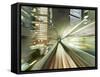 Asia, Japan, Honshu, Tokyo, Pov Blurred Motion of Tokyo Buildings from a Moving Train-Gavin Hellier-Framed Stretched Canvas