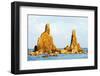 Asia, Japan, Honshu, Wakayama Prefecture, Hashikuiiwa, Rock Stacks-Christian Kober-Framed Photographic Print