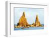 Asia, Japan, Honshu, Wakayama Prefecture, Hashikuiiwa, Rock Stacks-Christian Kober-Framed Photographic Print