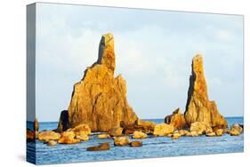 Asia, Japan, Honshu, Wakayama Prefecture, Hashikuiiwa, Rock Stacks-Christian Kober-Stretched Canvas