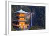 Asia, Japan, Honshu, Wakayama Prefecture, Nachi No Taki Waterfall and Pagoda-Christian Kober-Framed Photographic Print