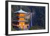 Asia, Japan, Honshu, Wakayama Prefecture, Nachi No Taki Waterfall and Pagoda-Christian Kober-Framed Photographic Print