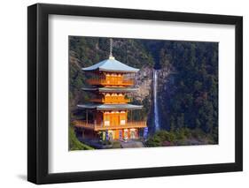 Asia, Japan, Honshu, Wakayama Prefecture, Nachi No Taki Waterfall and Pagoda-Christian Kober-Framed Photographic Print