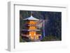 Asia, Japan, Honshu, Wakayama Prefecture, Nachi No Taki Waterfall and Pagoda-Christian Kober-Framed Photographic Print