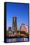 Asia, Japan, Honshu, Yokohama Bay, City Skyline and Landmark Tower-Christian Kober-Framed Stretched Canvas