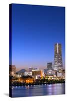 Asia, Japan, Honshu, Yokohama Bay, City Skyline and Mt Fuji, Landmark Tower-Christian Kober-Stretched Canvas