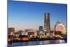 Asia, Japan, Honshu, Yokohama Bay, City Skyline and Mt Fuji, Landmark Tower-Christian Kober-Mounted Photographic Print