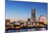 Asia, Japan, Honshu, Yokohama Bay, City Skyline and Mt Fuji, Landmark Tower-Christian Kober-Mounted Photographic Print