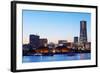 Asia, Japan, Honshu, Yokohama Bay, City Skyline and Mt Fuji, Landmark Tower-Christian Kober-Framed Photographic Print