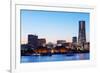 Asia, Japan, Honshu, Yokohama Bay, City Skyline and Mt Fuji, Landmark Tower-Christian Kober-Framed Photographic Print