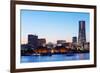 Asia, Japan, Honshu, Yokohama Bay, City Skyline and Mt Fuji, Landmark Tower-Christian Kober-Framed Photographic Print