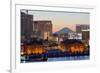 Asia, Japan, Honshu, Yokohama Bay, City Skyline and Mt Fuji-Christian Kober-Framed Photographic Print