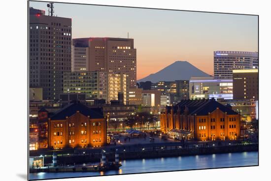 Asia, Japan, Honshu, Yokohama Bay, City Skyline and Mt Fuji-Christian Kober-Mounted Photographic Print