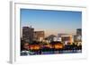 Asia, Japan, Honshu, Yokohama Bay, City Skyline and Mt Fuji-Christian Kober-Framed Photographic Print