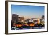 Asia, Japan, Honshu, Yokohama Bay, City Skyline and Mt Fuji-Christian Kober-Framed Photographic Print