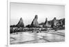 Asia, Japan, Kushimoto. View of Hashigui-Iwa Rocks on Ocean Shore-Dennis Flaherty-Framed Photographic Print