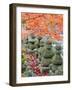 Asia, Japan; Kyoto, Sagano, Arashiyama, Adashino Nenbutsu Dera Temple, Stone Lanterns-Christian Kober-Framed Photographic Print