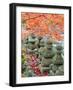 Asia, Japan; Kyoto, Sagano, Arashiyama, Adashino Nenbutsu Dera Temple, Stone Lanterns-Christian Kober-Framed Photographic Print