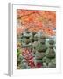 Asia, Japan; Kyoto, Sagano, Arashiyama, Adashino Nenbutsu Dera Temple, Stone Lanterns-Christian Kober-Framed Photographic Print