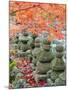 Asia, Japan; Kyoto, Sagano, Arashiyama, Adashino Nenbutsu Dera Temple, Stone Lanterns-Christian Kober-Mounted Photographic Print