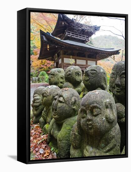 Asia, Japan; Kyoto, Sagano, Arashiyama, Otagi Nenbutsu Dera Temple, Stone Images-Christian Kober-Framed Stretched Canvas