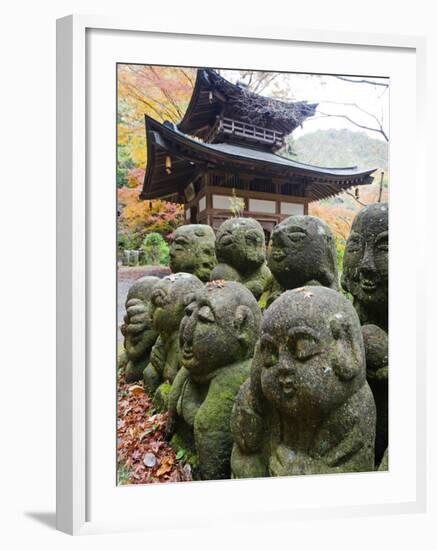 Asia, Japan; Kyoto, Sagano, Arashiyama, Otagi Nenbutsu Dera Temple, Stone Images-Christian Kober-Framed Photographic Print