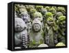 Asia, Japan; Kyoto, Sagano, Arashiyama, Otagi Nenbutsu Dera Temple, Stone Images-Christian Kober-Framed Stretched Canvas