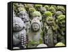 Asia, Japan; Kyoto, Sagano, Arashiyama, Otagi Nenbutsu Dera Temple, Stone Images-Christian Kober-Framed Stretched Canvas