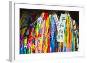 Asia, Japan, Kyushu, Nagasaki, Peace Park, Peace Cranes in Memory 1945 Atomic Bomb Victims-Christian Kober-Framed Photographic Print