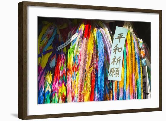 Asia, Japan, Kyushu, Nagasaki, Peace Park, Peace Cranes in Memory 1945 Atomic Bomb Victims-Christian Kober-Framed Photographic Print