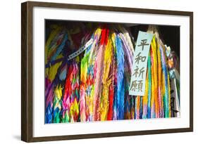 Asia, Japan, Kyushu, Nagasaki, Peace Park, Peace Cranes in Memory 1945 Atomic Bomb Victims-Christian Kober-Framed Photographic Print