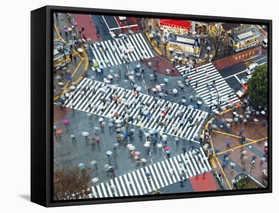 Asia, Japan, Tokyo, Shibuya, Shibuya Crossing - Crowds of People Crossing the Famous Intersection a-Gavin Hellier-Framed Stretched Canvas